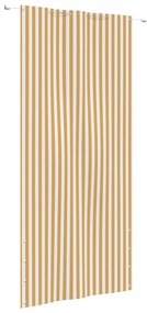 vidaXL Tela de varanda 120x240 cm tecido oxford amarelo e branco