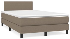 vidaXL Cama boxspring c/ colchão 120x190cm tecido castanho-acinzentado