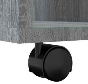 Móvel com rodas 60x53x72 cm derivados de madeira sonoma cinza