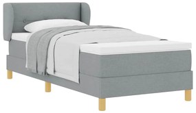 Cama Box Spring vidaXL com Colchão em Cinza Claro, 90x200 cm, Tecido