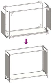 Suporte para lenha 90x28x65 cm aço laminado a frio branco