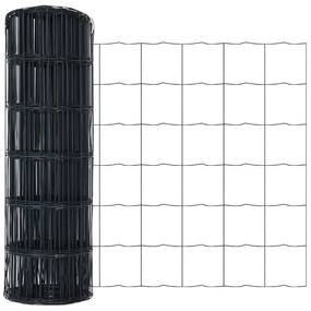 Cerca Euro com 13 Postes Flangeados 0,6x25 m Aço Galvanizado