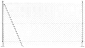 Conjunto de Postes de Cerca Prateado 10 x 1.2 m Aço Galvanizado