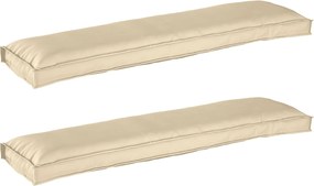 vidaXL Conjunto de Almofadas para Palete 2 pcs Bege 150 x 40 x 8 cm