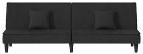 Sofá-Cama Ofir em Veludo - Preto - Design Moderno