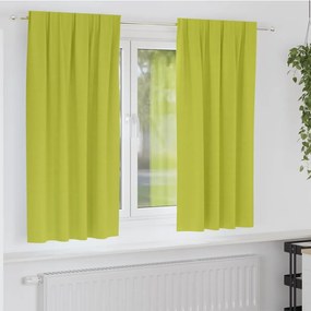 vidaXL Cortinas com cortinas 2 pcs Verde maçã Poliéster