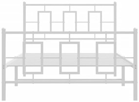 Estrutura de cama com cabeceira e pés 107x203 cm metal branco