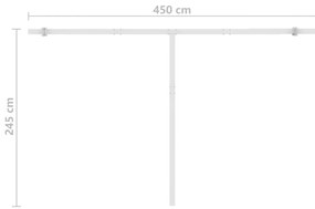 Toldo automático com LED e sensor de vento 400x350 cm cor creme