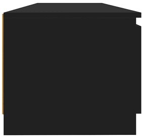Móvel de TV com luzes LED 140x40x35,5 cm preto