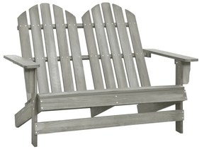 vidaXL Cadeira de jardim Adirondack 2 lugares abeto maciço cinzento