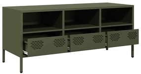 Móvel de TV 101,5x39x43,5 cm aço laminado a frio verde-azeitona