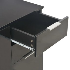 Aparador 107x35x80,5 cm preto brilhante
