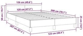 Estrutura de cama sem colchão 120x200 cm veludo cinzento-claro