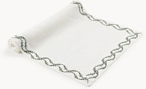 Corredor de mesa em linho lavado com bordado artesanal Ivy