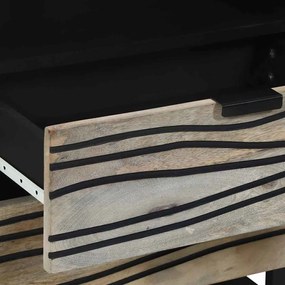 Mesas de cabeceira com gaveta Branco e Preto 50 x 33 x 60 cm