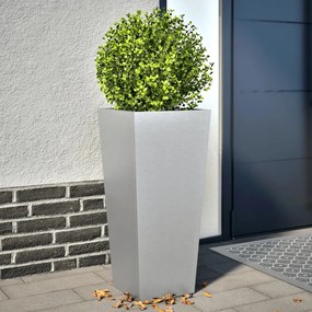 Vaso/floreira de jardim 2 pcs 35x35x75 cm aço galvanizado
