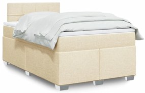 Cama boxspring com colchão 120x190 cm tecido cor creme