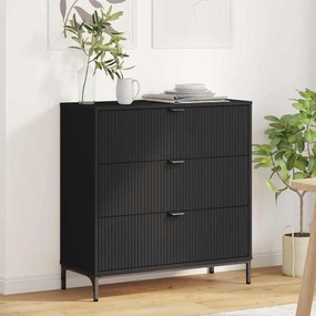 vidaXL Buffet com gaveta Preto 79.5 x 33 x 82 cm Madeira processada