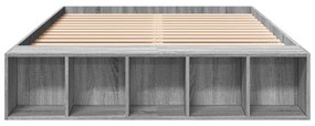 Estrutura de cama 120x200 cm derivados de madeira cinza sonoma