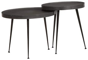 Mesas de centro 2 pcs derivados de madeira preto