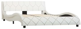 Estrutura de cama 140x200 cm couro artificial branco