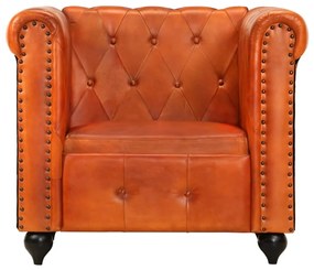 Poltrona chesterfield couro genuíno bronze