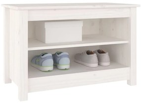 Banco sapateira 70x38x45,5 cm pinho maciço branco