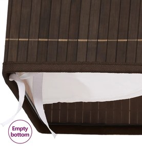 Cesto retangular para roupa suja bambu castanho escuro