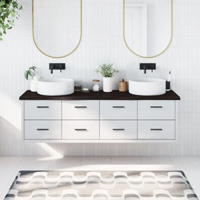 Bancada p/ WC 180x60x(2-4)cm madeira tratada maciça castanho