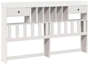 Cama com estante sem colchão 200x200 cm pinho maciço branco