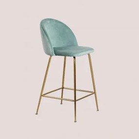 Pacote De 2 Bancos Altos De Veludo Kana Design Dourado & Verde Abeto & ↑65 Cm - Sklum