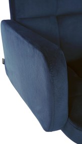 Banco de bar Los Angeles em veludo com estrutura branca 93-113 x 60 x 56 cm Azul