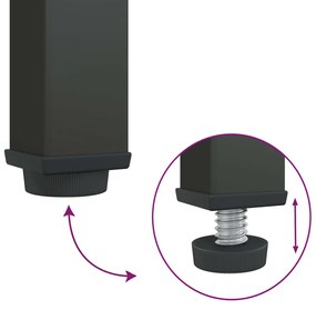 Mesa de cabeceira 50x35x60 cm vidro e aço preto