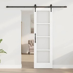 Porta Deslizante vidaXL com Conjunto de Hardware Branca 61x198,5 cm Ma