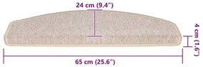 Tapetes de escada 30 pcs 65x24x4 cm cinzento-acastanhado