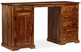 Secretária estilo pedestal madeira sheesham maciça 140x50x76 cm