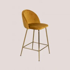 Pacote De 4 Bancos Altos Em Veludo Kana Design Dourado & Mostaza & ↑65 Cm - Sklum