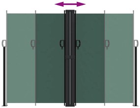 Toldo lateral retrátil 180x600 cm verde-escuro
