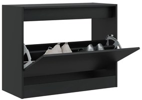 Sapateira 80x34x63 cm derivados de madeira preto