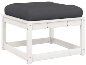 6 pcs conj. sofás de jardim c/ almofadões pinho maciço branco