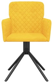 Cadeiras de jantar giratórias 2 pcs veludo amarelo