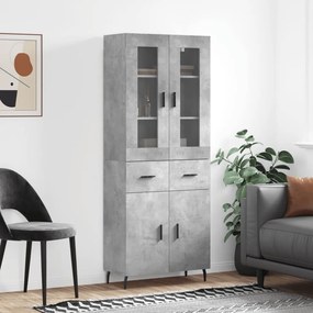 vidaXL Armário alto 69,5x34x180 cm derivados de madeira cinza cimento