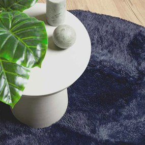 Tapete shaggy de pelo alto NAVARRA 120x120 cm azul-marinho