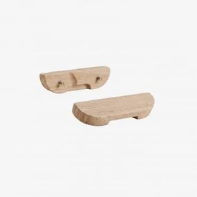 Pack De 2 Puxadores Em Pedra Natural Tinesla ↔︎ 16 Cm & Travertino - Sklum