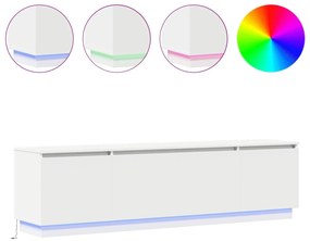 Estante de TV vidaXL com LED Branco 180x38x49 cm em Madeira Revestida