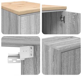 Armários de garagem 2 pcs derivados de madeira cinzento sonoma