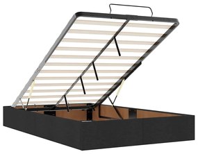 Cama otomana com colchão 120x190 cm veludo preto