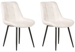 Conjunto de 2 cadeiras de jantar em veludo branco creme MELROSE Beliani