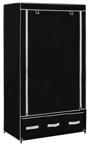 282457 vidaXL Roupeiro 87x49x159 cm tecido preto