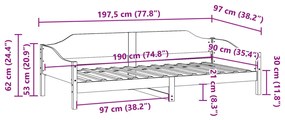 Cama sem colchão 90x190 cm madeira de pinho maciça branco
